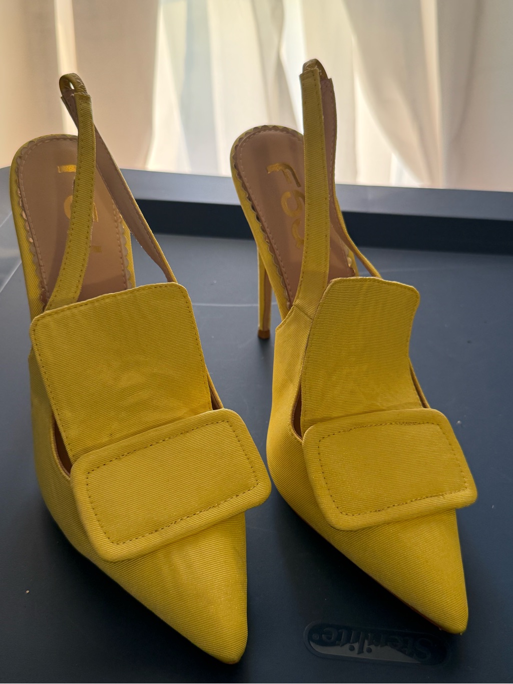 Yellow Women's Pointed Slingback Heels